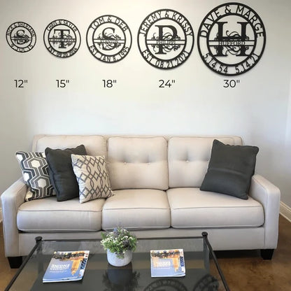 Elaborate Tree of Life Monogram - Steel Sign